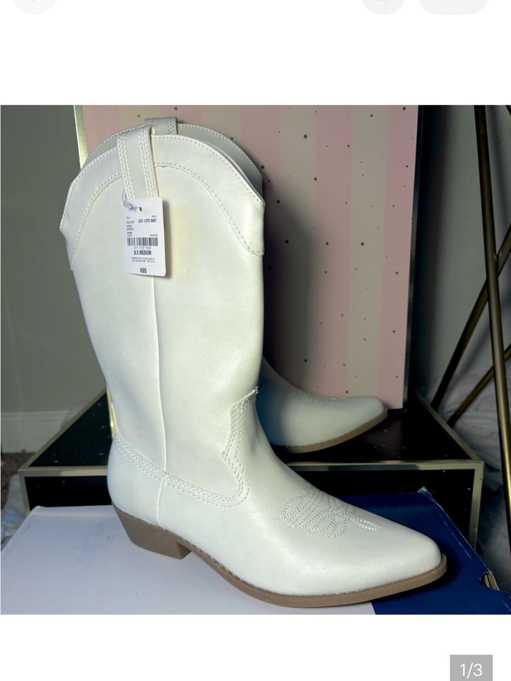 Arizona Jean Company White Western Lace-Up Cowgirl Boots